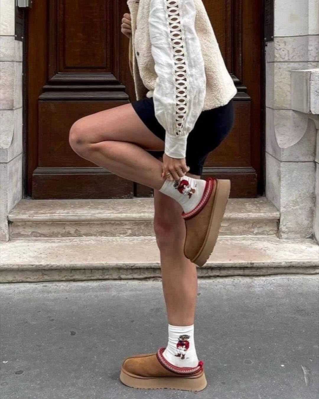 Women's Platform Mini Boots Slippers for Women Indoor Slippers Slip on Fur Fleece Lined Suede Short Ankle Boots - Image 3