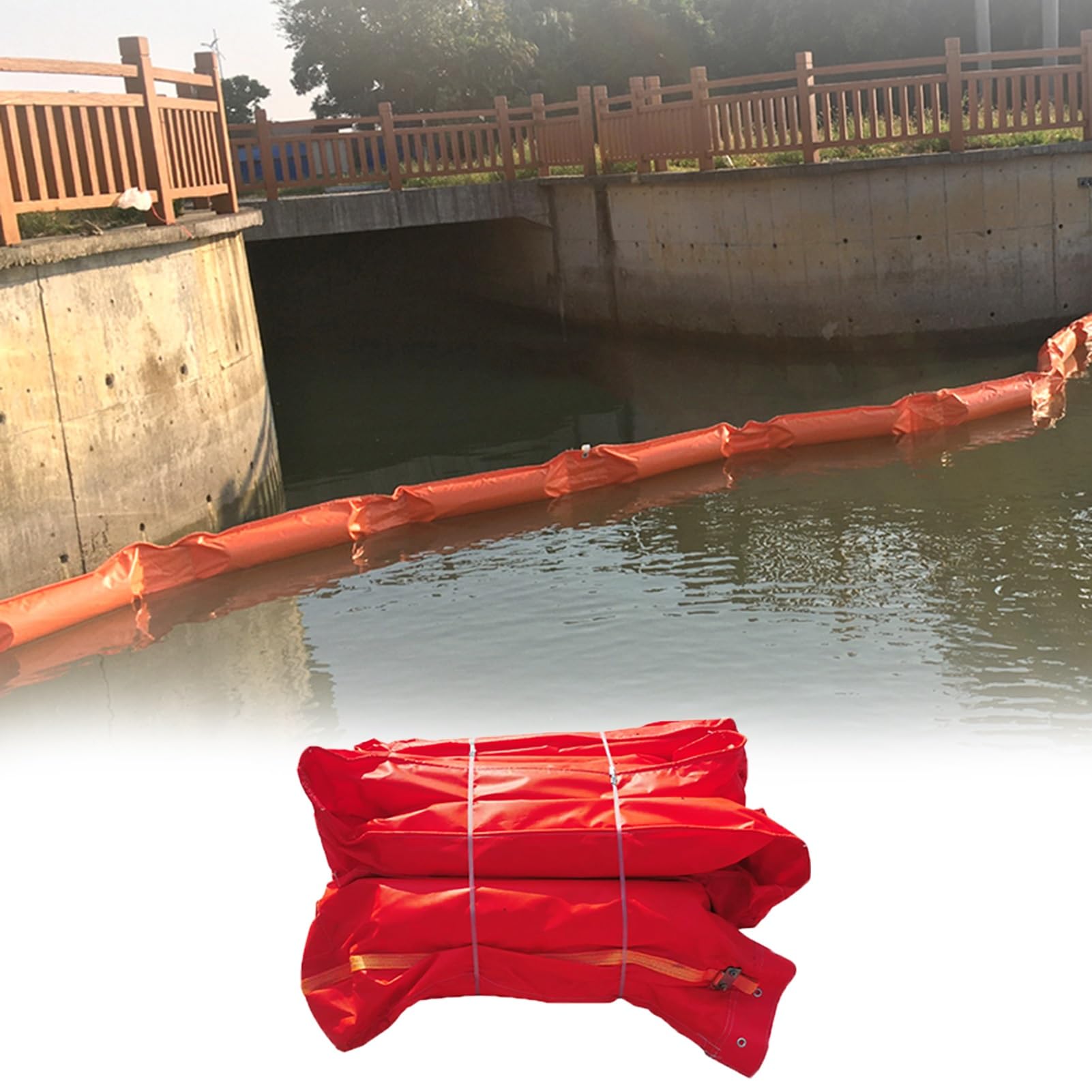 DUANHOZ Floating Oil Boom for Spill Containment, PVC Interception Fence for Rivers, Lakes, and Oceans