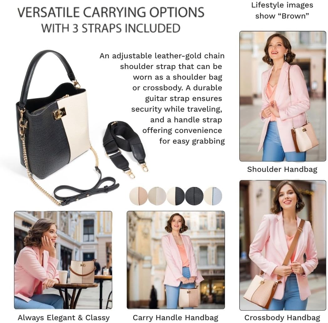 Leather Small Crossbody Bags for Women - 3 Straps, 3 Compartments, & 3 Closures - Image 3