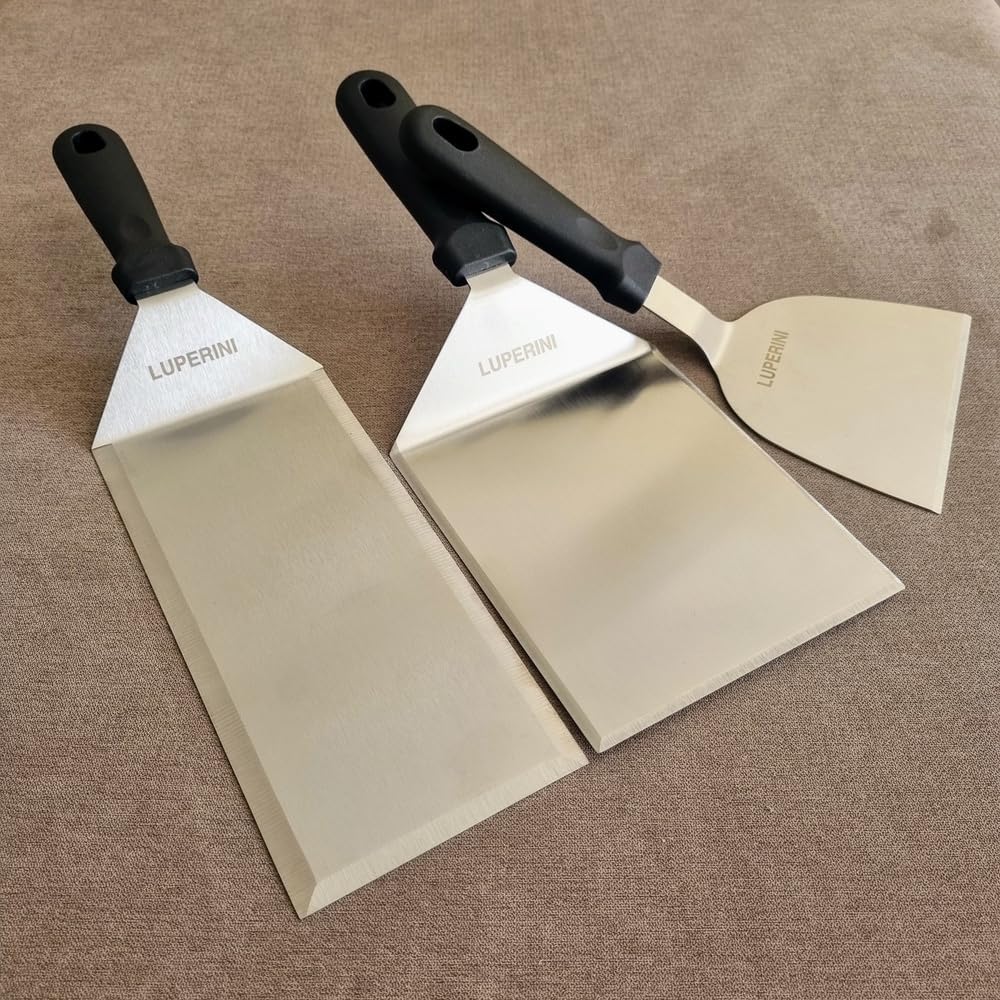 LUPERINI. Barbecue Turner Set. Stainless Steel Set. Grill Spatula for Meat, Fish, Egg, Pancake, Burger and Vegetable. Spatula for Restaurant, Bar, Hotel, Kitchen, Gift. Grilling Accessories.