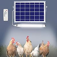 Vista 5 de MEIHONG 2 Pack Solar Chicken Coop Lights with Timer Dimmable LED, Solar Shed Lights, IP66 Waterproof & 16.4ft Cord with Dusk to Dawn Sensor