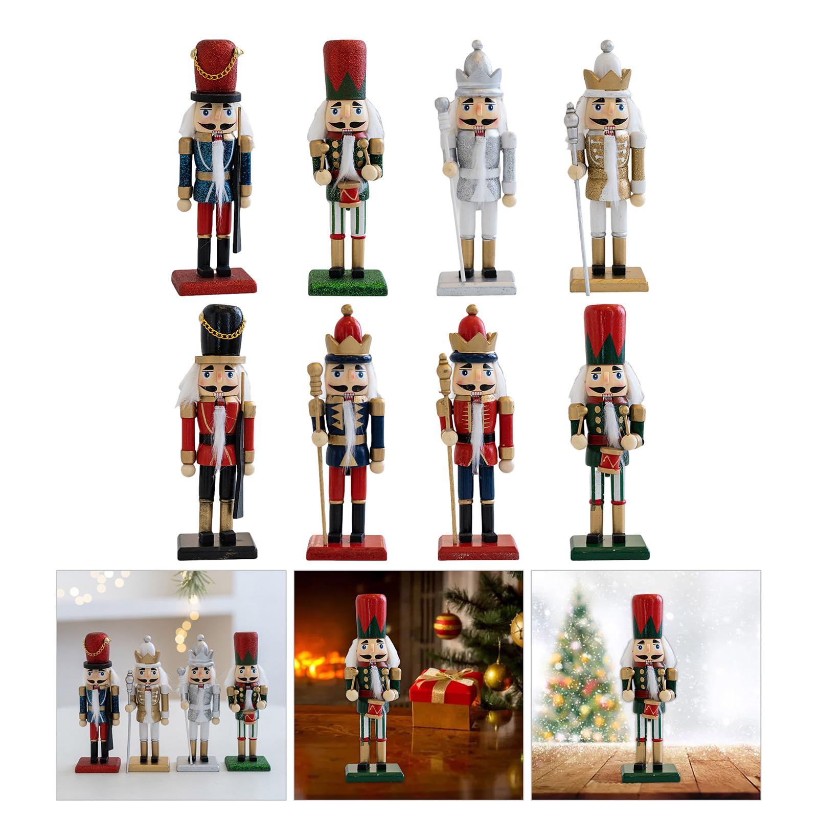 Amazon.co.jp: 装飾的な木製のくるみ割り人形は、手描きのキング