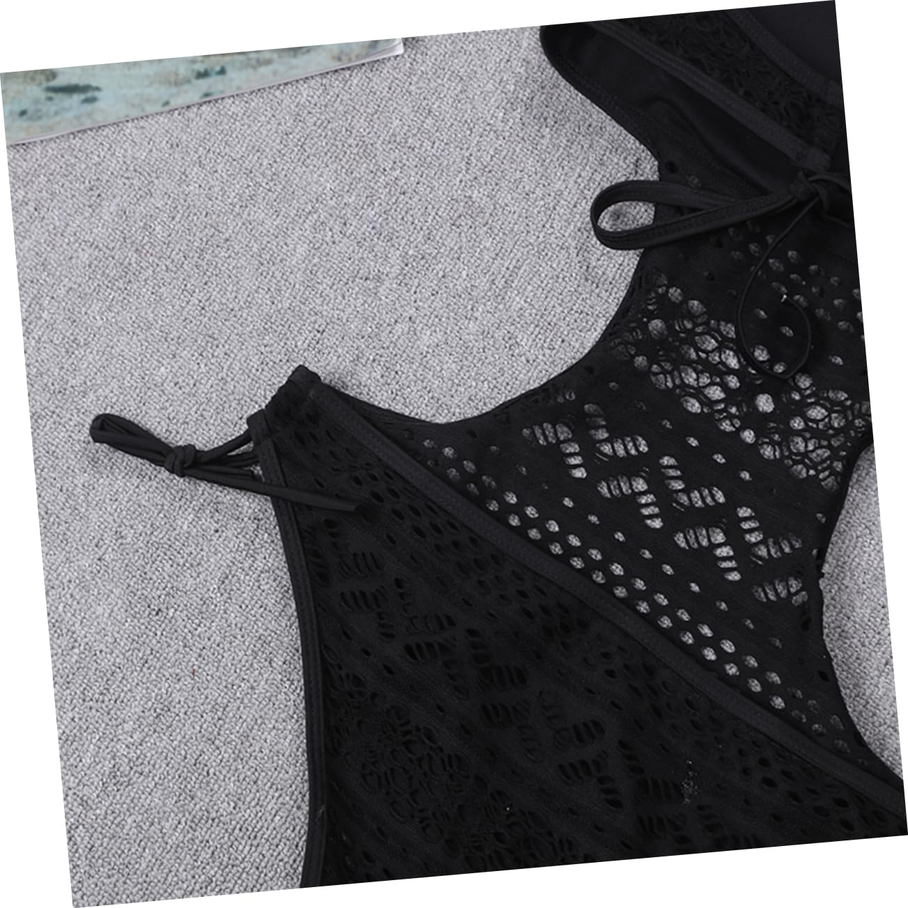 SOIMISS 3 Piezas Pieza Body Hueco De Encaje Empujar hacia Arriba El Traje De Baño Trajes De Baño Traje De Baño De Mujer Traje De Baño Biquini Traje De Baño De Las Mujeres Bikini Black