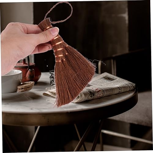 Miniatura 4 de 1 unid mini escoba marrón pequeña escoba natural pequeña escoba barredora portátil herramientas miniatura mini escritorio madera escoba casa