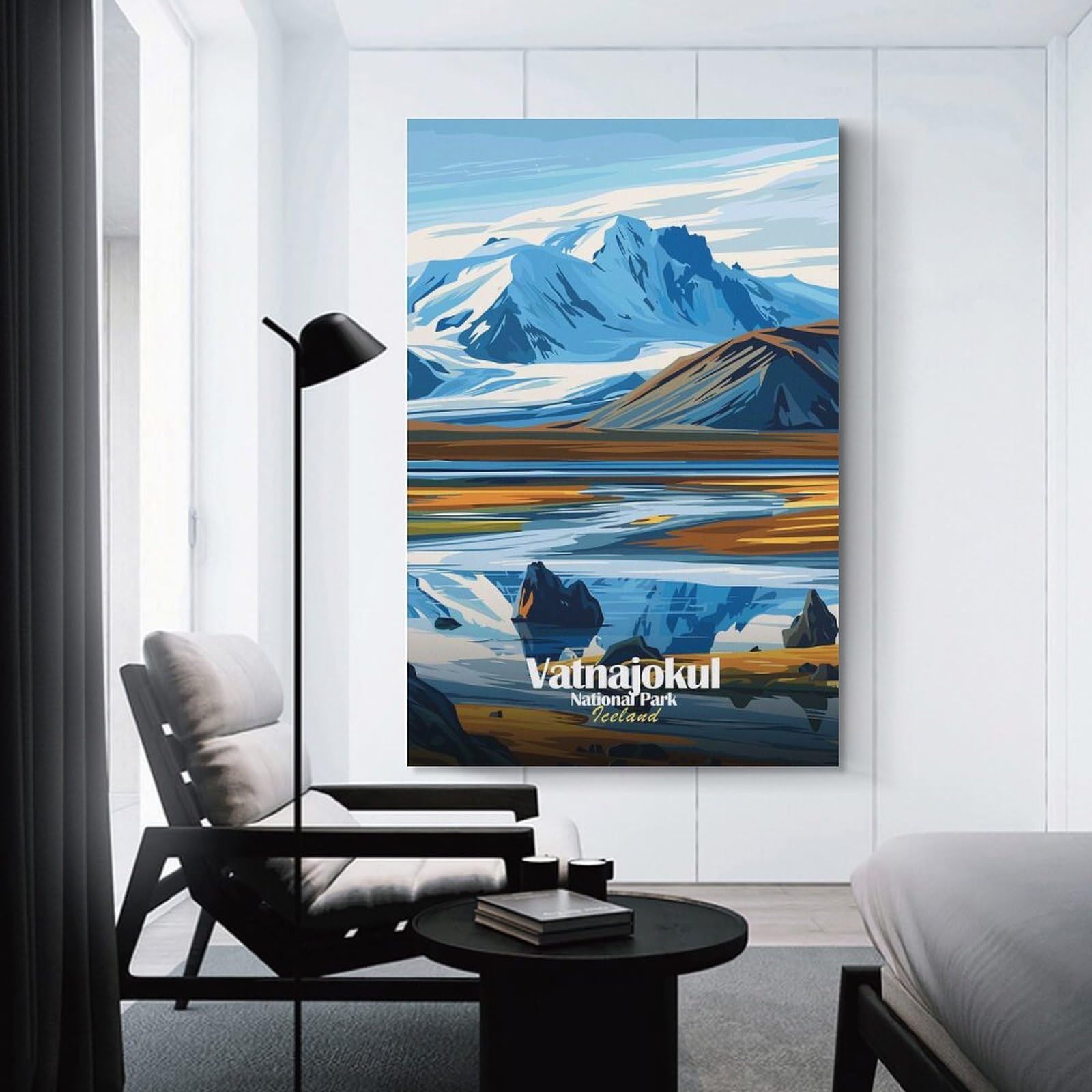 Junmoney Vatnajokull National Park Iceland Wall Art Print 24x36inch(60x90cm), for Hallway, Entryway Or Landing, Wall Decor to Refresh Empty Corners, for Cosy Room Updates