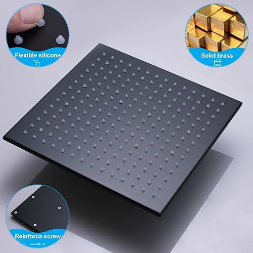 Miniatura 6 de Sistema de ducha Body Jet WHSHOWER con válvula termostática, grifo de lluvia combinado con doble función, 4 chorros corporales, cabezal de ducha LED