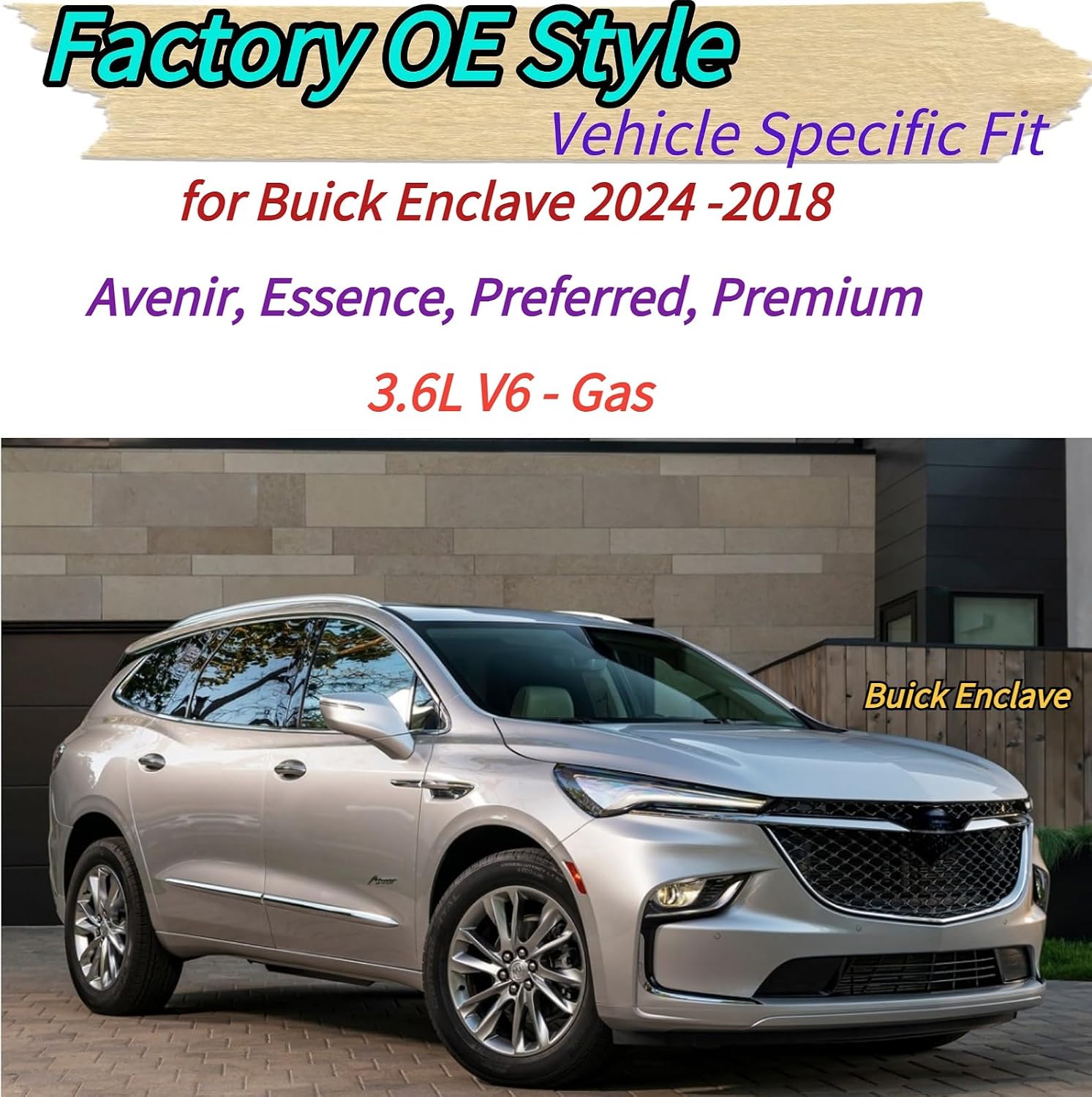 Rear Wiper Blade & Arm Replacement for Buick Enclave 2018-2024 2023 2022 2021 2020 2019 2018 Exact Fit Avenir Essence Preferred Premium Trims Rear Back Windshield Wiper Blade Set OEM Replacement