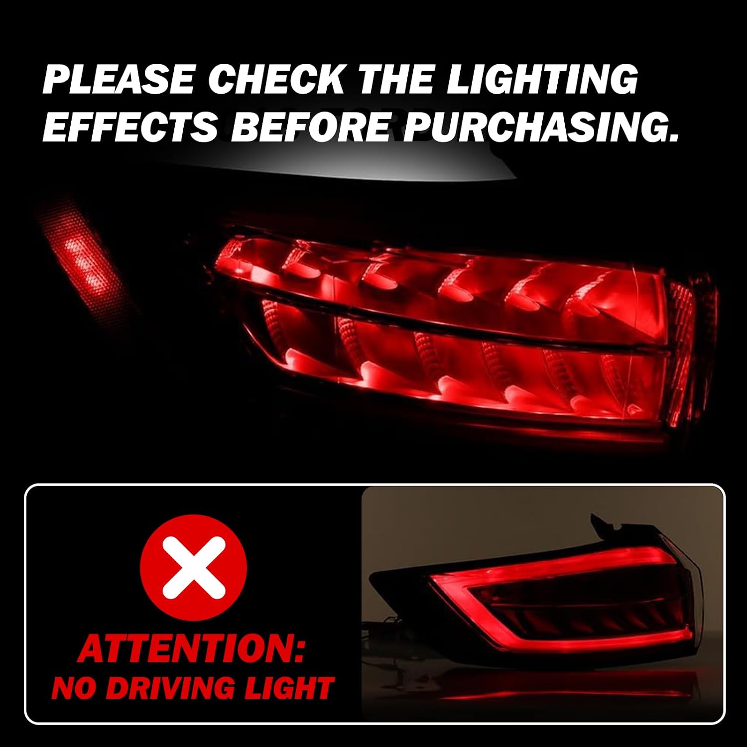 JSBOYAT LED Tail Light Assembly Replacement w/o DRL Strip for 2015 to 2018 Ford Edge OE Rear Taillight Brake Tail Lamp (Left Driver Side)