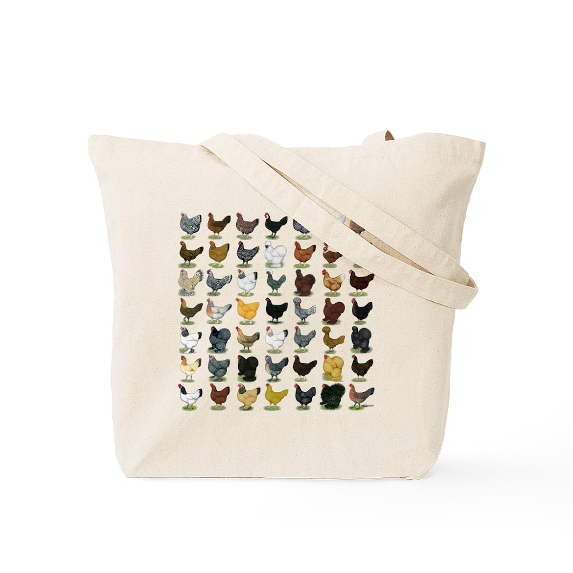 CafePress 49 Hen Breeds Tote Bag Natural Canvas Tote Bag, Reusable Shopping Bag