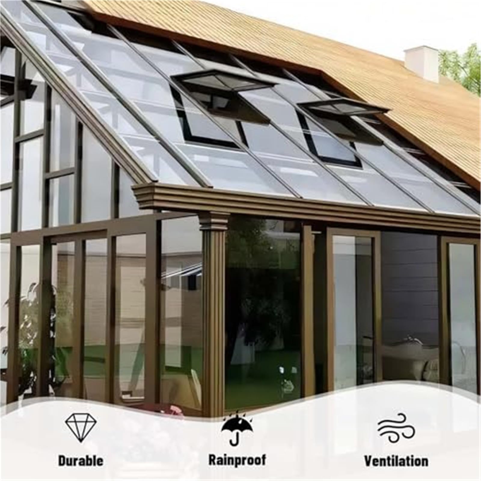 Générique Trappe de Toit sur Mesure pour Couloir, Double vitrage trempé avec Tige hydraulique, fenêtre de Toit pour combles, Durable et élégante, Dimensions : 85 x 65 cm (34 x 26 po)