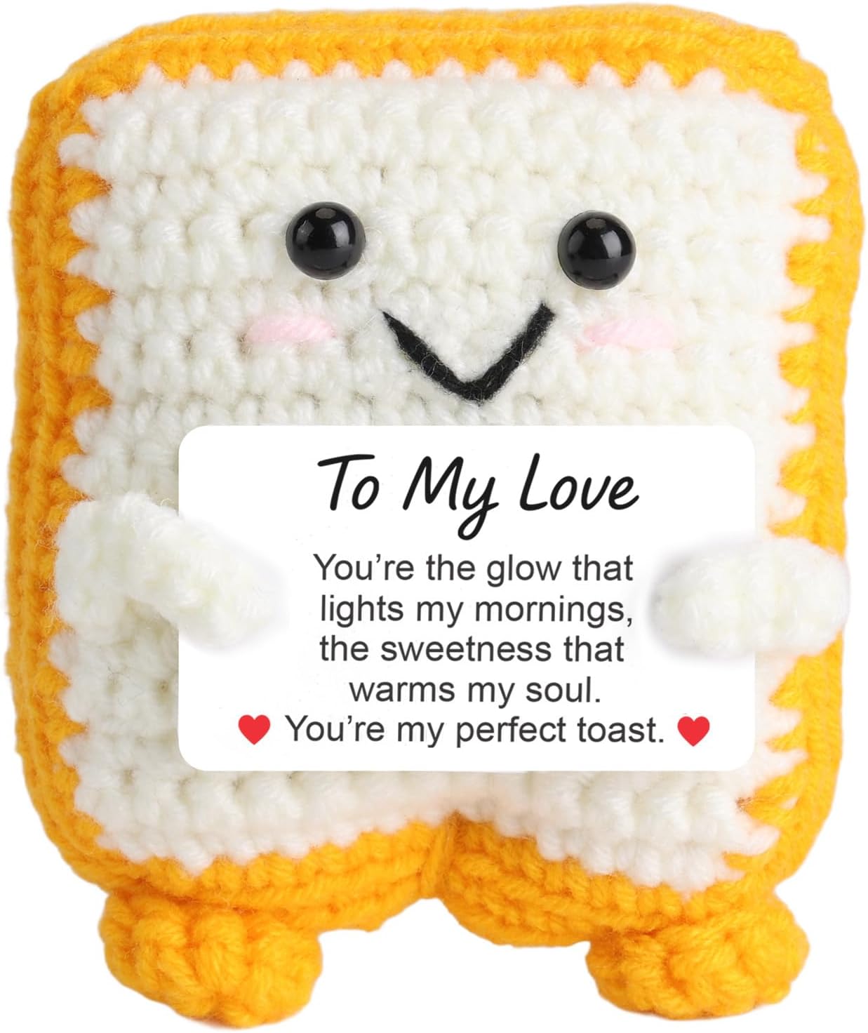 Valentines Day Gifts for Him Her, to My Love Mini Crochet Toast Gift for Boyfriend Girlfriend Wife Husband, Romantic Handmade Anniversary Birthday Valentines Gifts for Women Men Couples