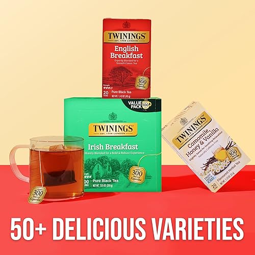Vista 355 de Twinings, Pure Green Tea - Té verde con sabor suave y aroma atractivo con cafeína, disfruta caliente o helado, bolsas de té individuales
