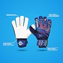 Nivia Spider Goalkeeper Gloves for Men & Women, Hyper Grip Latex Palm, Embossed Cushioned PVC Backhand, Positive Cut, Airculated Sweat Management Design, Blue (Medium) gallery image
