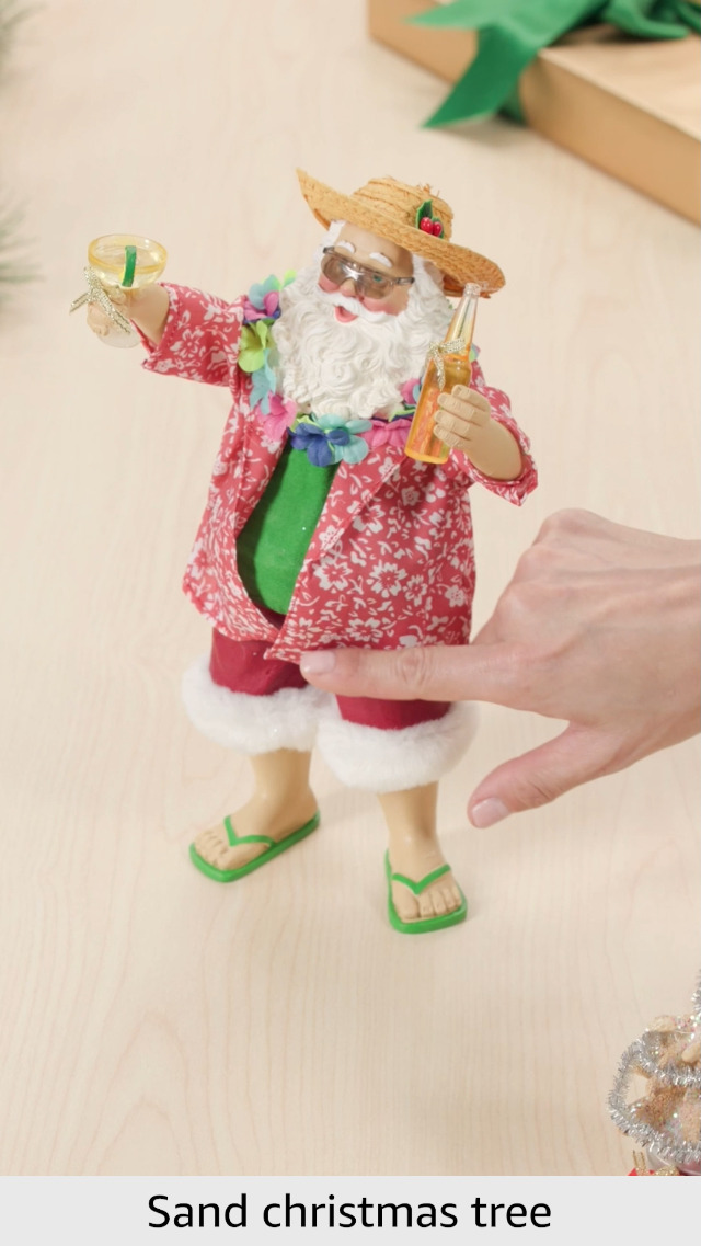 Amazon.com: Kurt Adler Fabriche' Beach Santa, 10-Inch, Set of 2
