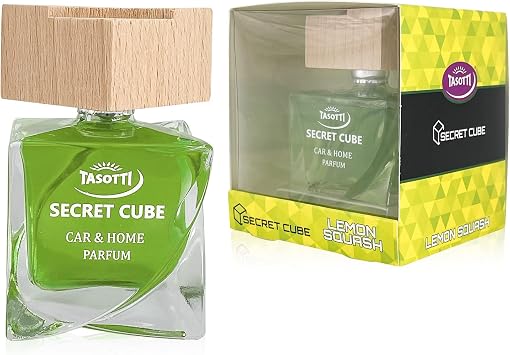 Tasotti Car Air Freshener, Luxury Perfume for Car and Home, Long-Lasting Air Freshener and Odor Eliminator, Secret Cube Collection Lemon Squash