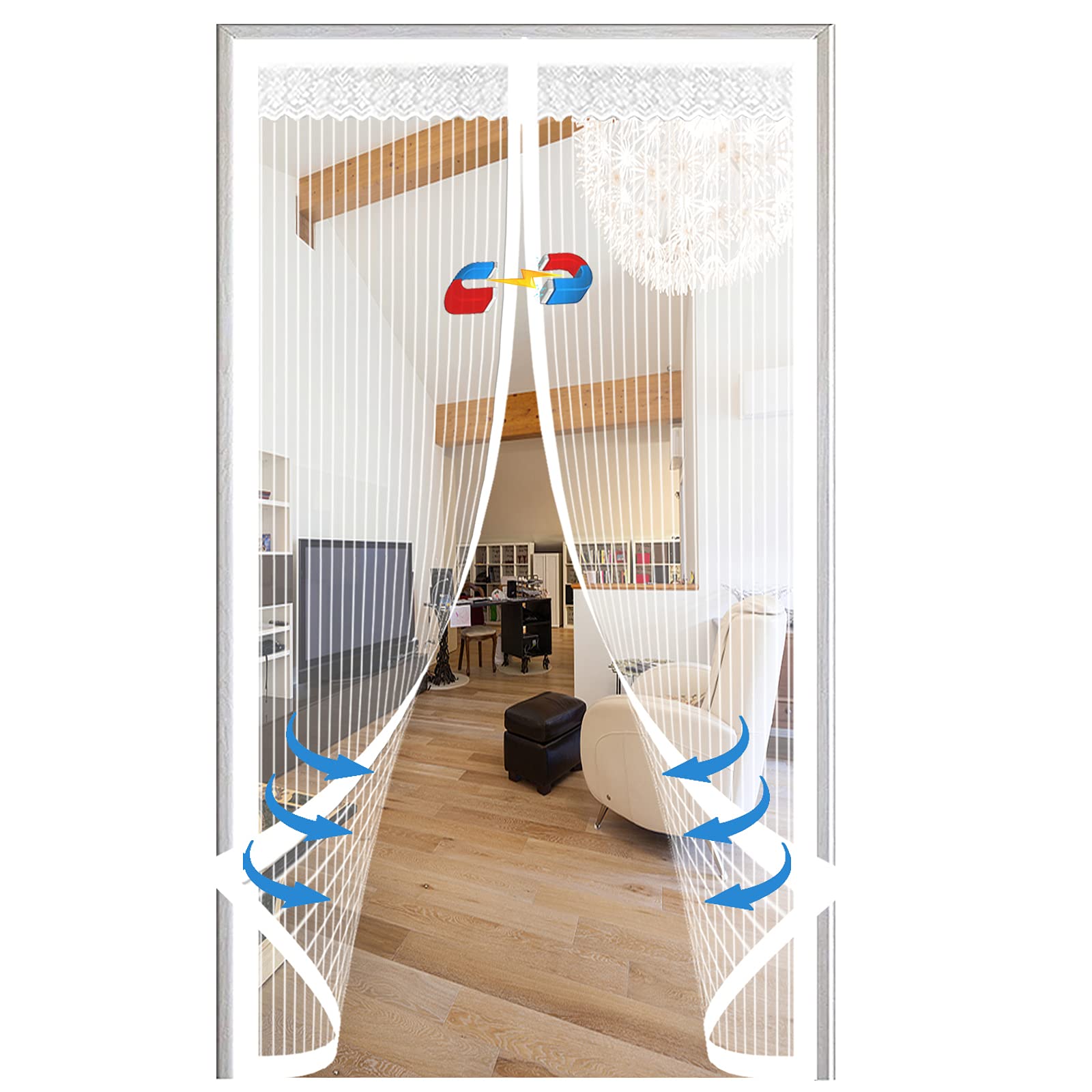 Fliegengitter Tür Mit Magnetverschluss – Selbstklebend, 145x225 Cm, Ohne Bohren