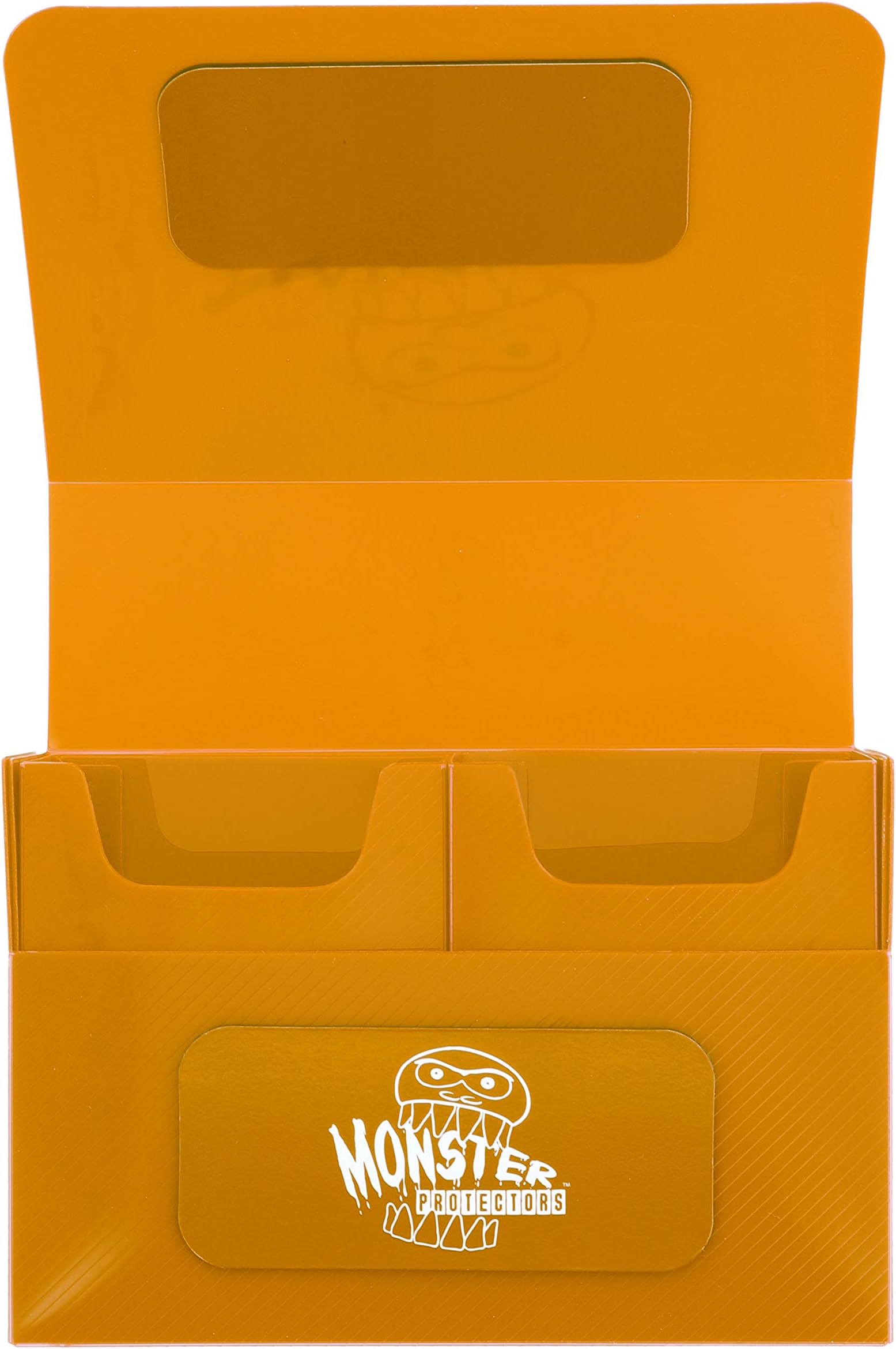 Monster Magnetic Double Trading Card Deck Box(Orange) - 2 Removable Deck Sleeves - Holds 150 Gaming TCGs-Compatible w/Yugioh,MTG, Magic The Gathering, Pokemon-Long Lasting, Durable Construction