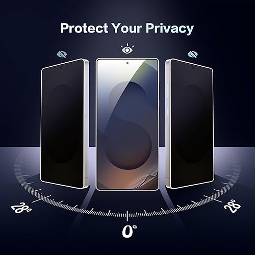 Miniatura 4 de Paquete de 2 protectores de pantalla de privacidad para Samsung Galaxy S25 Ultra, película PET antiespía, soporte de identificación de huellas