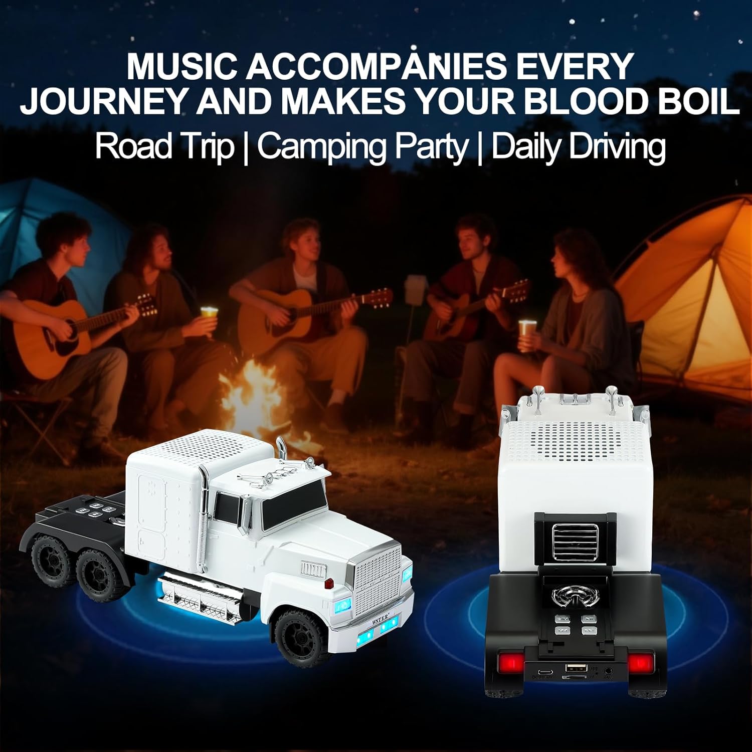 Rear view of WSTER WS-570 speaker with control panel and ports