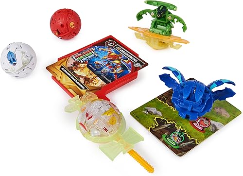 Miniatura 2 de Bakugan Battle - Paquete de 5 unidades, ataque especial Bruiser, Dragonoids, Hammerhead, Nillious figuras de acción giratorias, personalizables,
