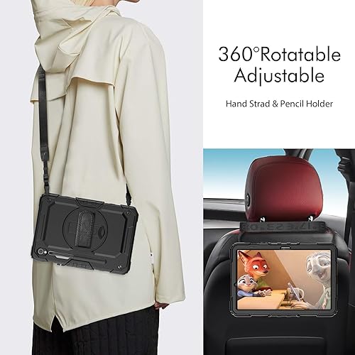 Miniatura 4 de Funda para Samsung Galaxy Tab S9 FE 5G 10.9 pulgadasTab S9 de 11 pulgadas 2023, con protector de pantalla, correa de mano, correa para el hombro,