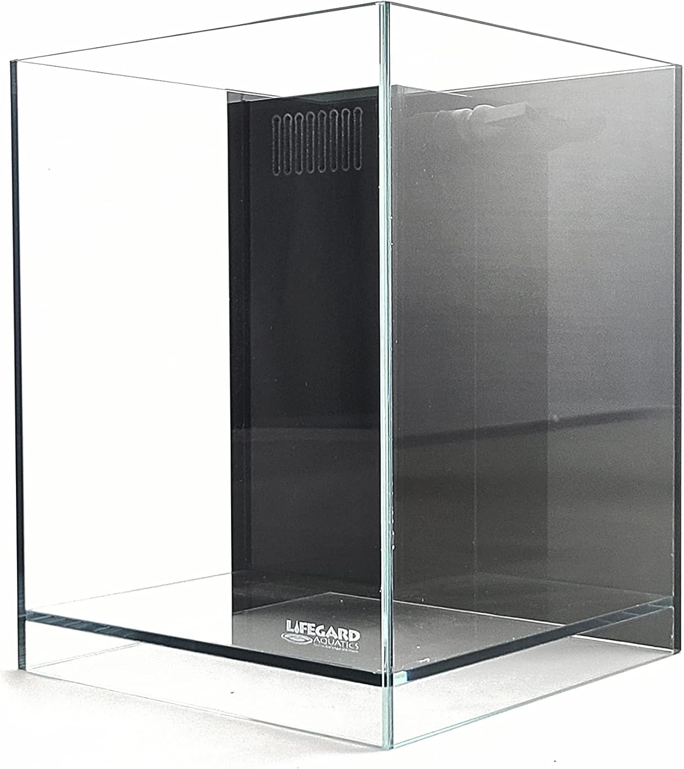 LIFEGARD Low Iron Ultra Clear Crystal Aquarium with Built in Filter – Rimless Glass, Beveled Edge, Elevated Style – Direct Jet Flow – 2.65 GPH