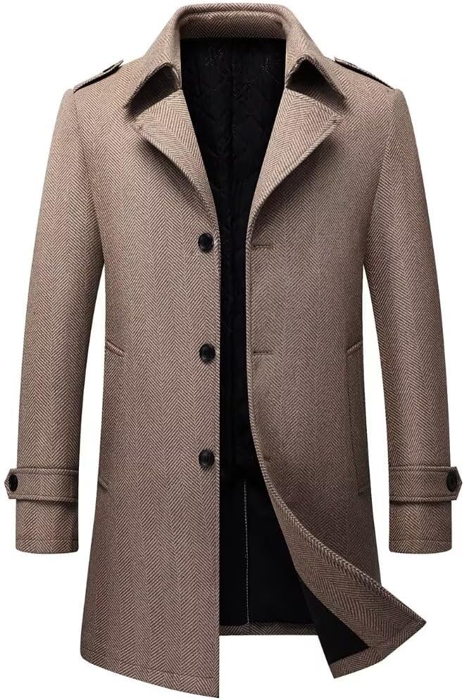 FTIMILD Single Breasted Trench Coat Business