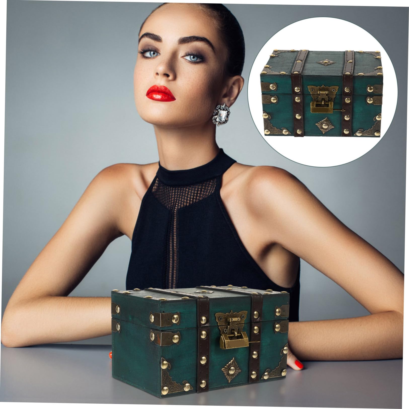 Vintage Holzkiste als Multifunktionale Aufbewahrungsbox mit Schloss | Rustikaler Look, Holz und Metall, Tragbar und Robust, Große Kapazität für Schmuck, Dokumente und Bücher