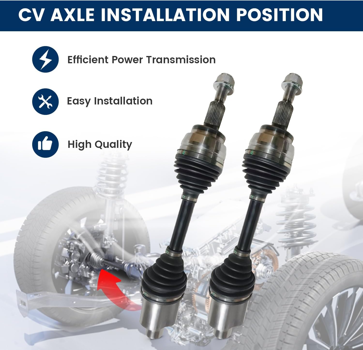 2PCS Front CV Axle Shaft Left & Right Fit for Dodge Ram 1500 2006 2007 2008 2009 2010 Ram 1500 2011 4WD, Pair CV Joint Driveshaft Assembly Front Drive Passenger Side Replace# 60-3404 663404 5072389AA