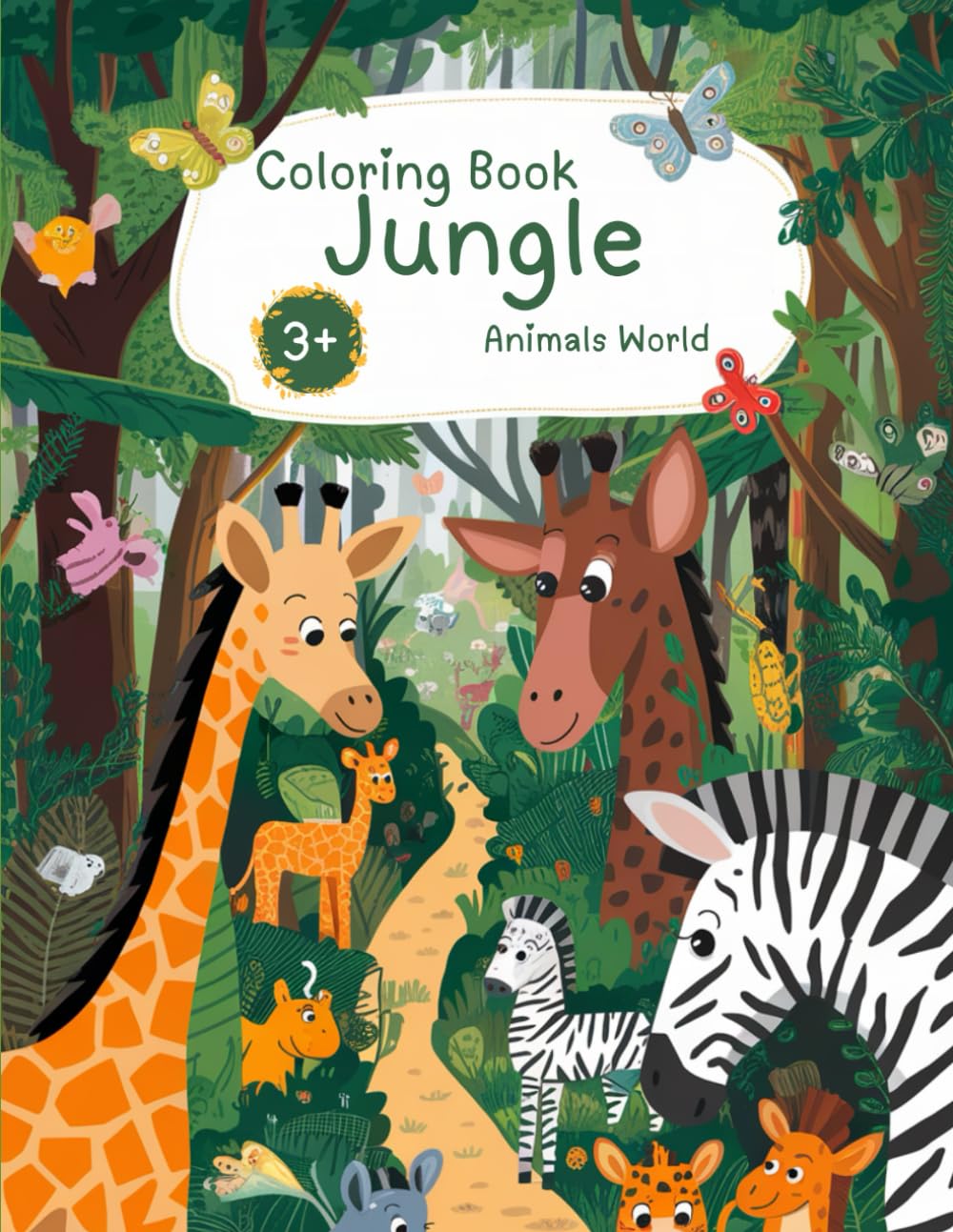 Kids Coloring Book from 3 Years - Jungle Animals: Explore and Color the Vibrant Wildlife of the Rainforest