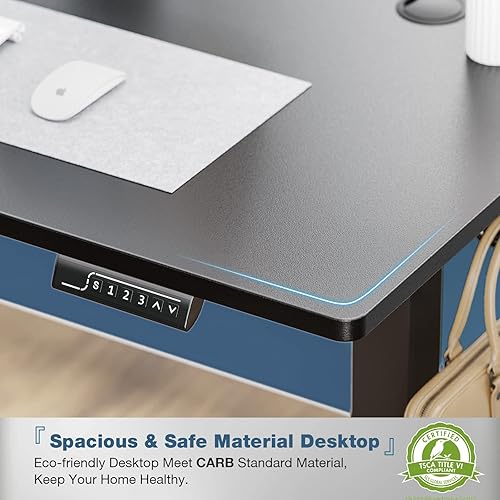 Miniatura 7 de Escritorio eléctrico de pie de altura ajustable, mesa móvil de pie, estaciones de trabajo para computadora para oficina en casa con ruedas