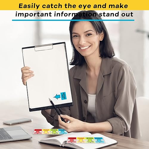 Vista 5 de 1600 unidades de letrero de PerKoop Here Notarize Initial Here Sign and Date Tabs Calcomanías Banderas para estudiantes de oficina, escuela