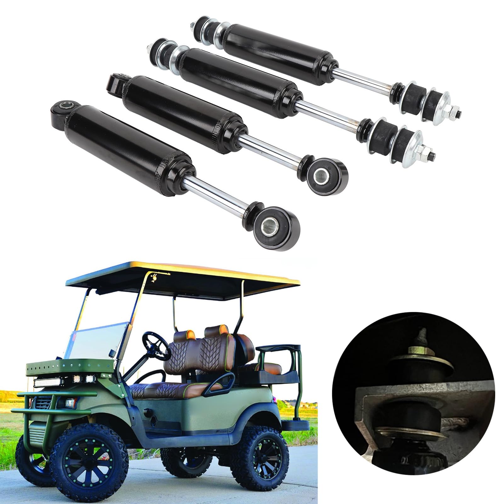 Dilwe Set Ammortizzatori per Carrello da Kit Ammortizzatori Anteriori Posteriori in Metallo 4 Pezzi OE 1014235 1014236 1010991 per DS Elettrico Gas Precedente Gas Elettrico