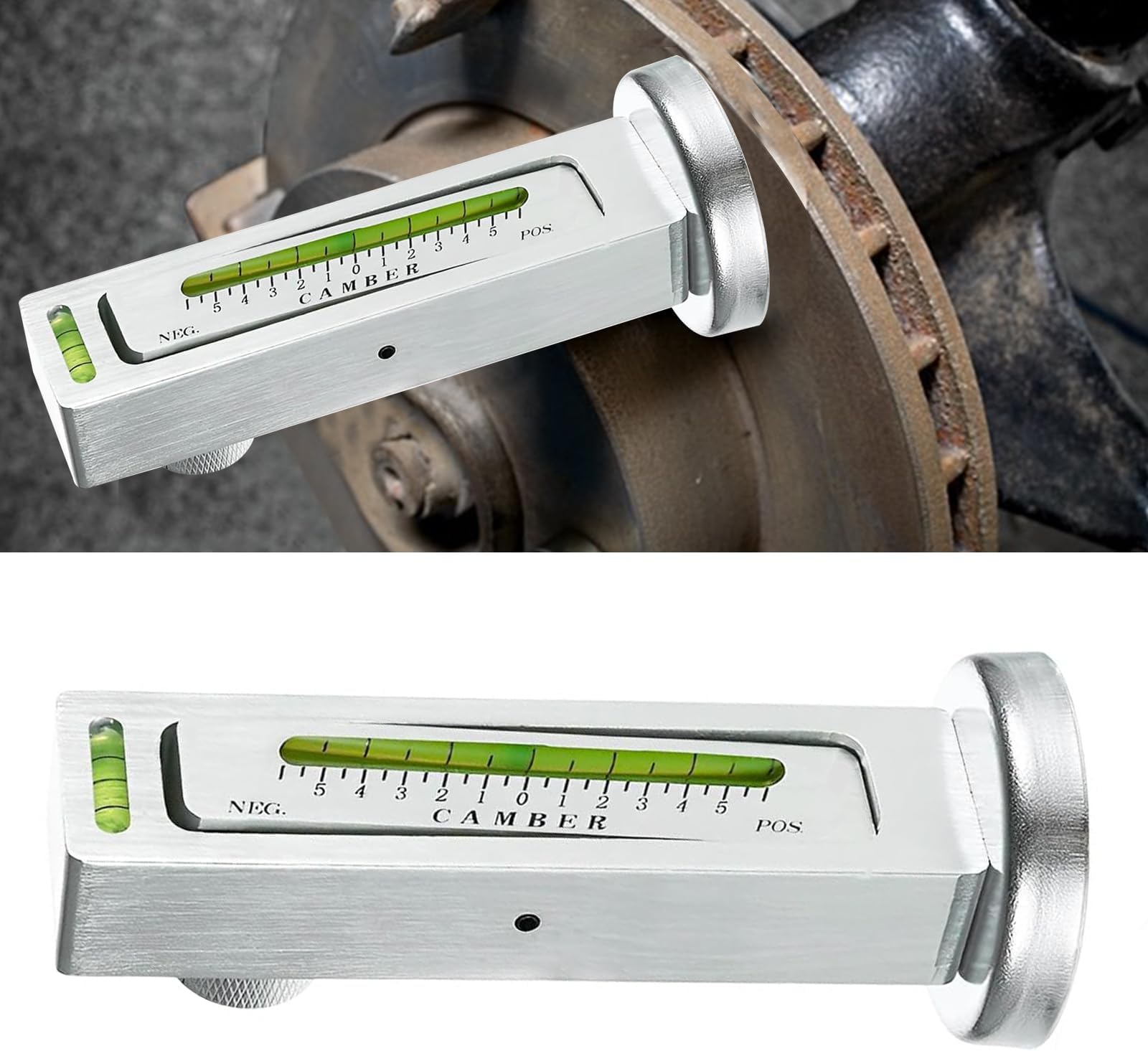 Adjustable Magnetic Gauge Tool, Camber Castor Strut Wheel Alignment Tools, Universal Camber Gauge, Vehicle Tire Repair Accessories for Most Cars Trucks RVs, Car Accessories (Silver)