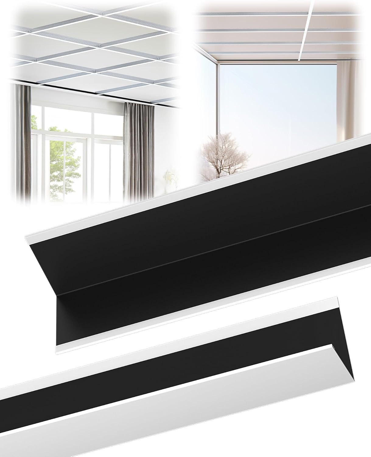 60 Pack 2FT Drop Ceiling Cross Tees, Galvanized Steel Grid Components for 2x2/2x4 FT Ceiling Panels, Rust-Resistant, StructonWorld Snap-in Installation for Home, Office, Bathroom, Garage