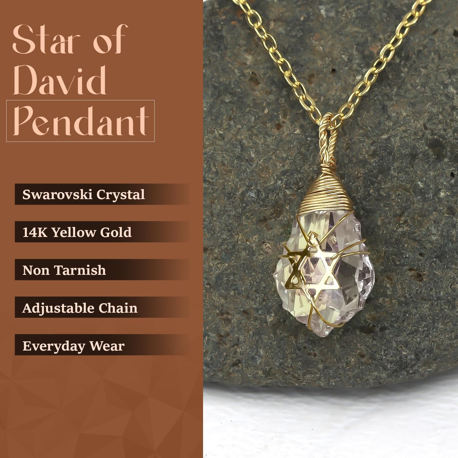 Star of David Necklace for Women and Men - 14K Gold Filled Jewish Star Necklace -Israel Necklace - Image 4