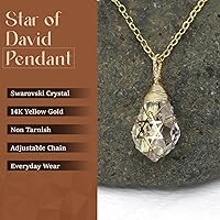 Vista 4 de Collar de estrella de David para mujeres y hombres, collar de estrella judía relleno de oro de 14 quilates, collar de Israel Aurora Borealis