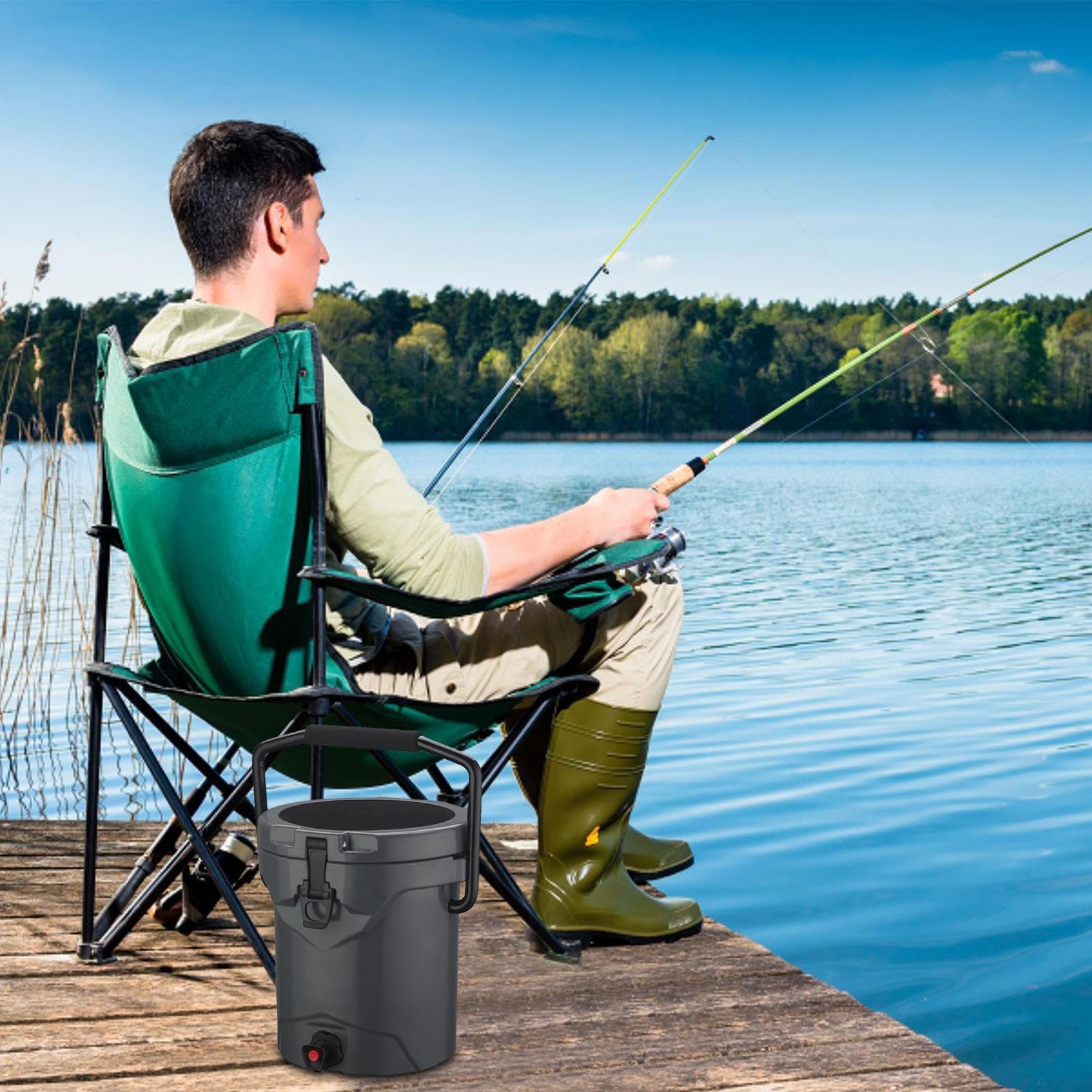 Portable Cooler Portavivande Isolato | Frigo da Picnic con Rubinetto per Campeggiatori Escursionisti Spiaggia Picnic Eventi Sportivi Pesca Viaggi Stradali Feste in