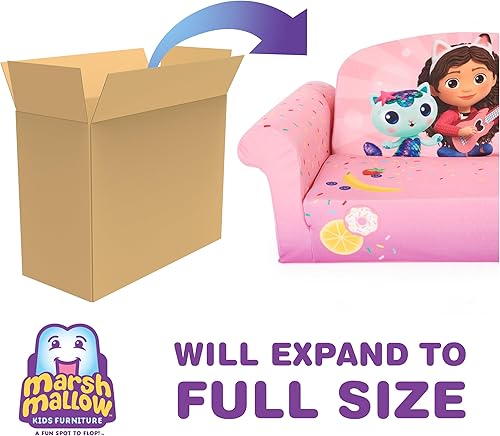 Miniatura 25 de Marshmallow Muebles, Niños 2-en-1 Flip Open Foam Comprimido Sofá, Disney La Sirenita
