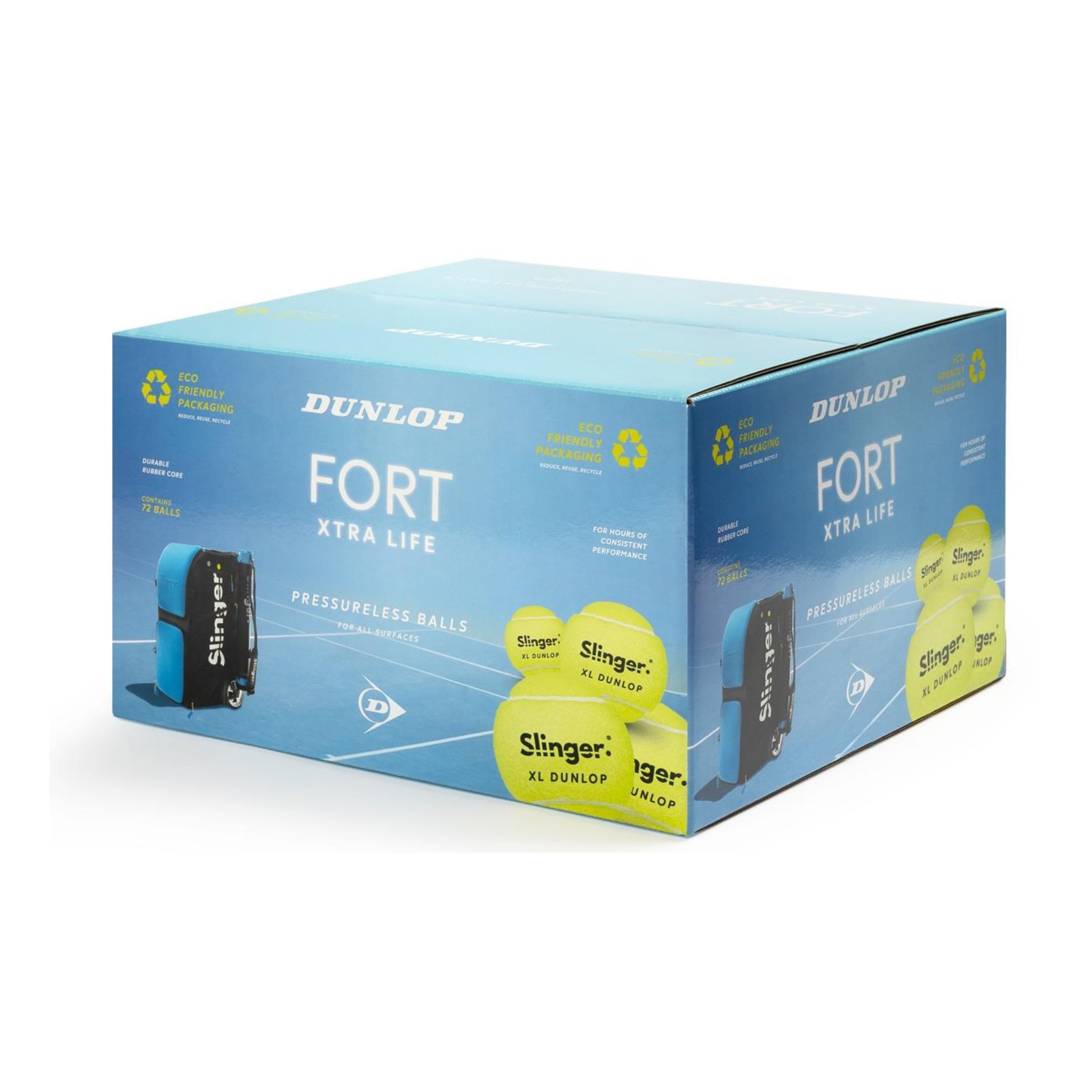Slinger Dunlop FORT TR Plus Tennisball, 72 Stück, Gelb