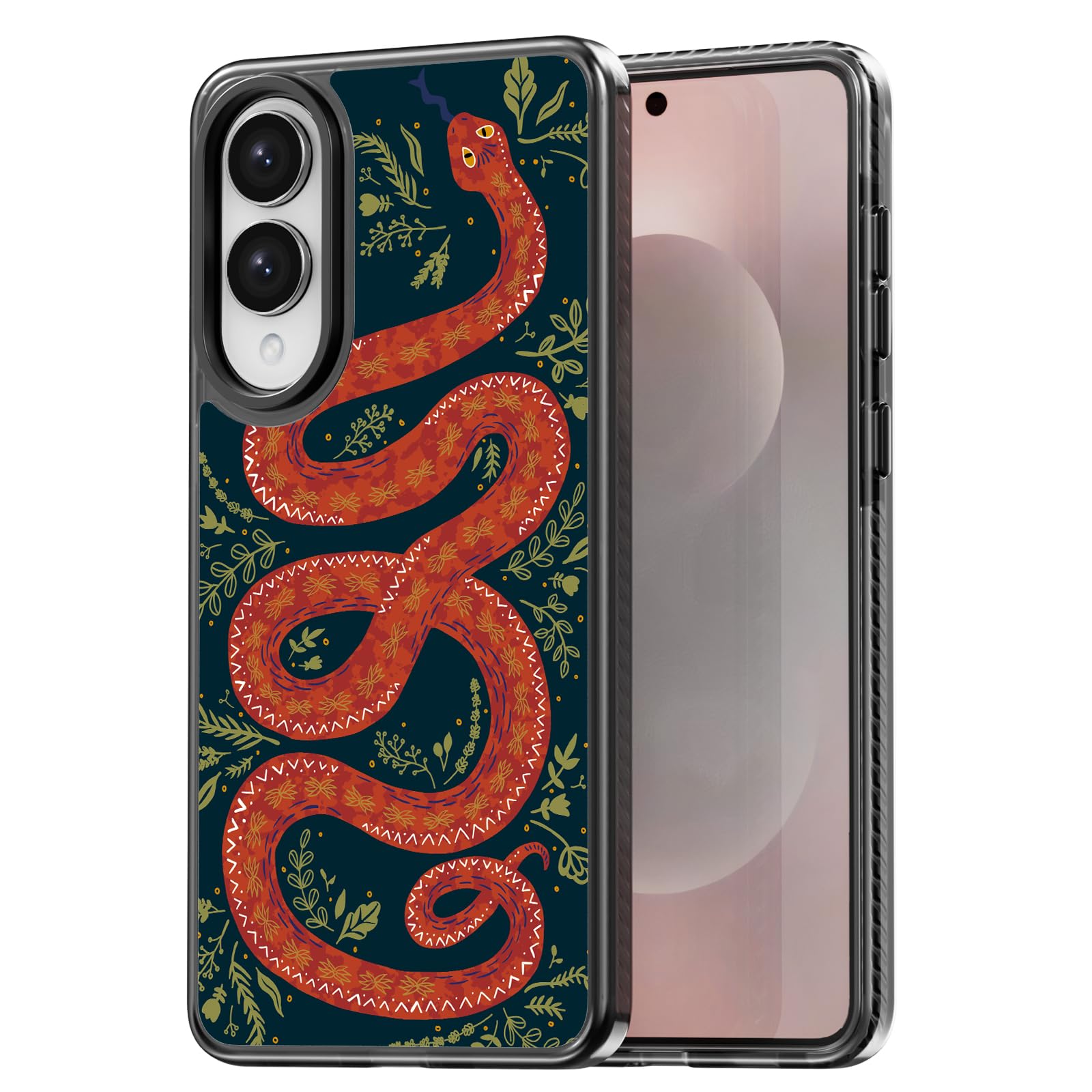 Rosarnnah for Samsung Galaxy S25 Edge Case Aesthetic Black, Gothic Snake | Cute Funny Pattern Design for Girls Women Men, Durable Shockproof 6.7" Phone Case 6.6ft Drop Protection for Fashion Daily Gothic Snake(B25E) Basic Case Samsung Galaxy S25 Edge