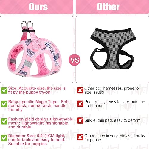 Miniatura 47 de BEAUTYZOO Juego de arnés y correa para perro, arnés reflectante para perro, sin tirones, sin estrangulamiento, para perros pequeños, medianos