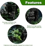 Grandes décorations de réservoir de poisson Vue sur la montagne Pierre - Extra Grand Aquarium Décor avec plusieurs grottes, résine Rockery Ornament pour petits poissons Betta Hideaway Grotte, réservoir de poisson Hideout Tree House Rock Grotte