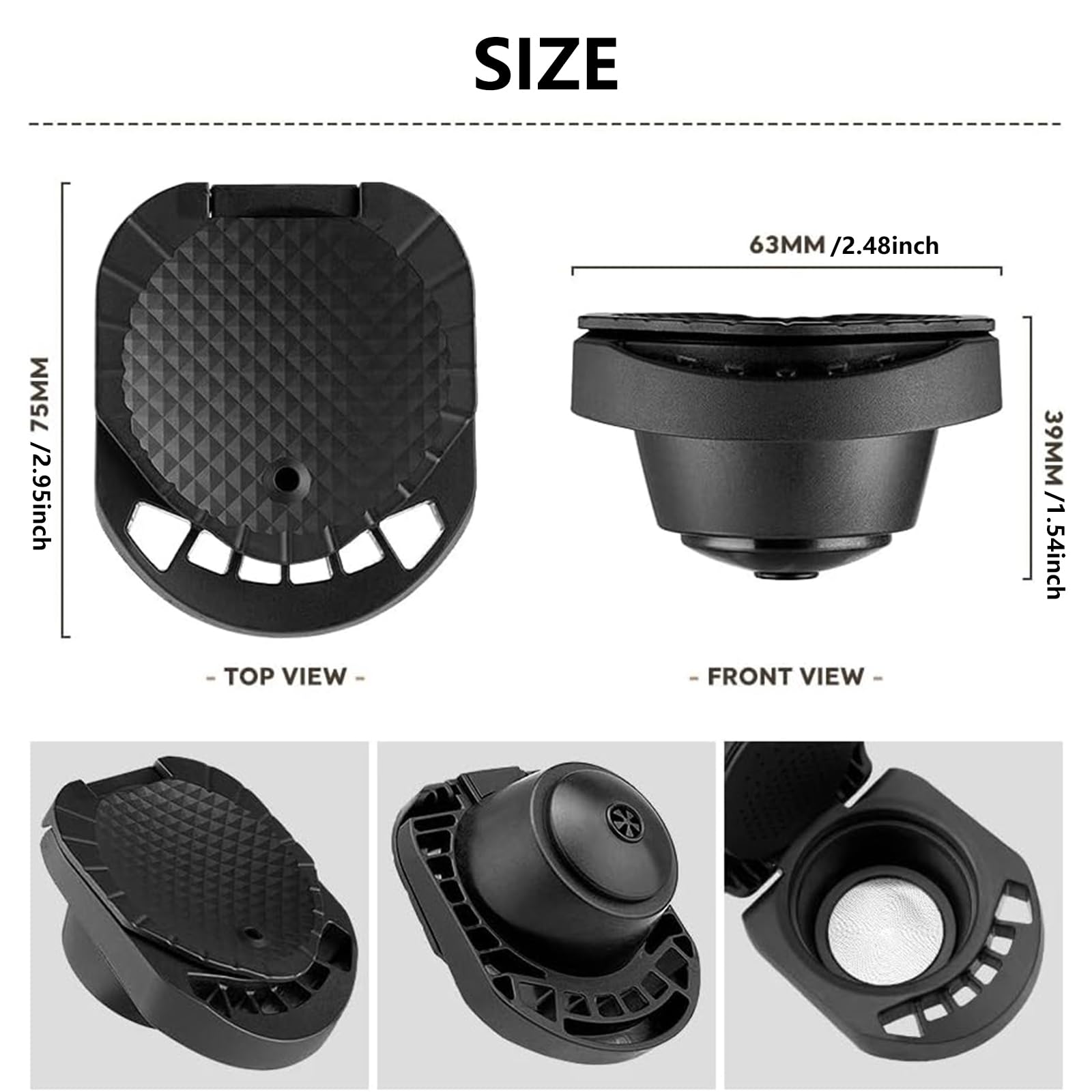 Convertitore riutilizzabile per capsule di caffè, adattatore ricaricabile per capsule di caffè, compatibile con Dol*e Gu* a Piccolo XS/EDG 305/EDG 606. /EDG 466/Genio S/Mini Me (capsula Cup)