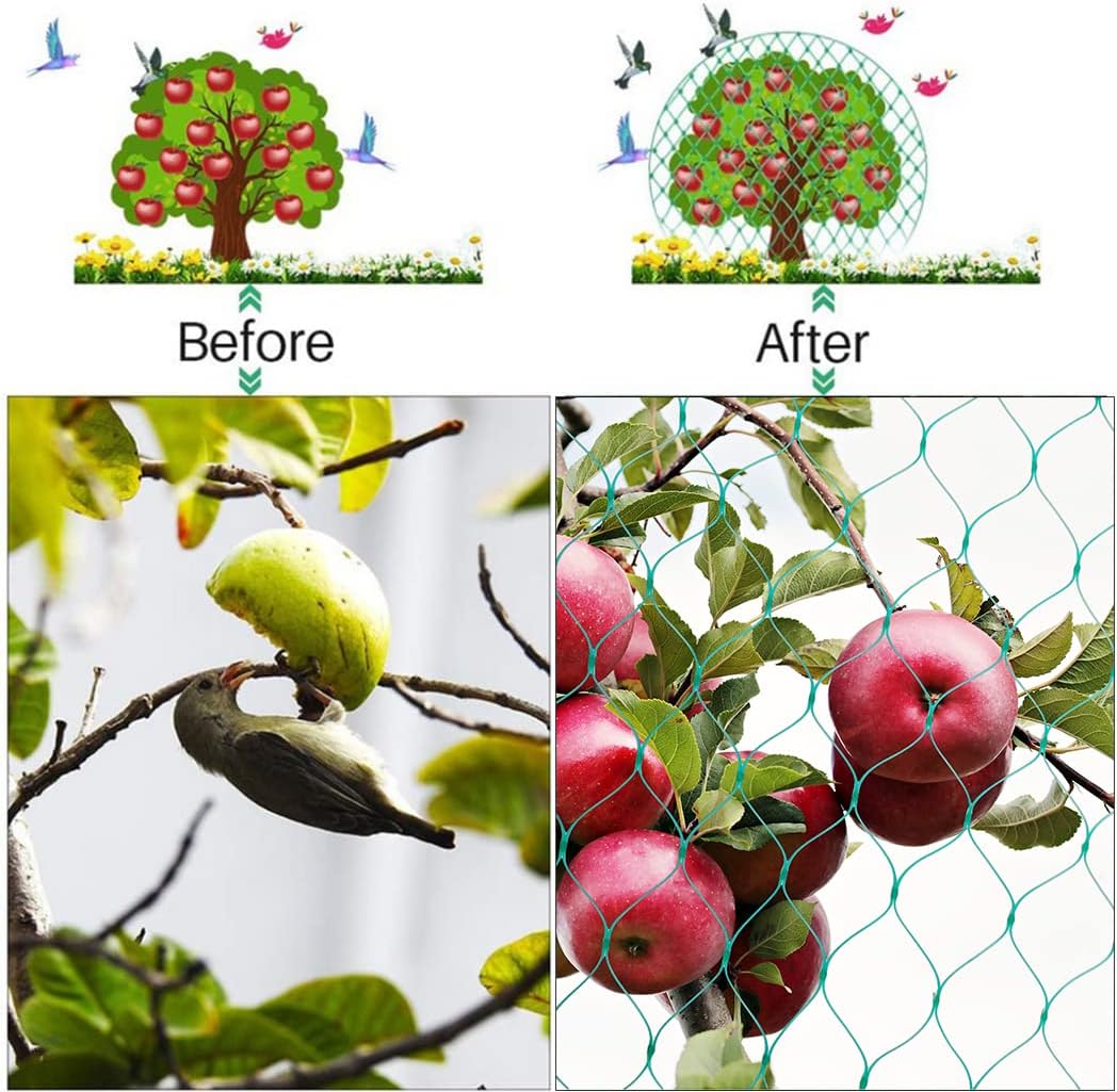 Garden Netting for Plants-13x20Ft Bird Netting,Doesn't Tangle and Reusable Bird Mesh with 10PCS Plant Twist Ties,Bird Netting Protect Fruit Vegetables Plants from Birds Deer