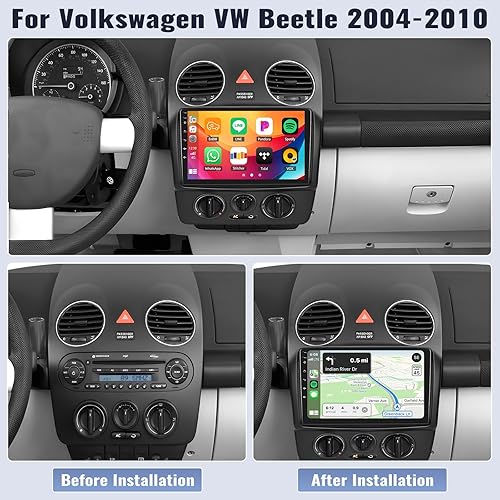 Miniatura 2 de 8 Core Qualcomm Android Car Stereo para Beetle 2004-2010 Pantalla táctil de 9 pulgadas con CarPlay Android Auto 4G+64G Ventilador de enfriamiento
