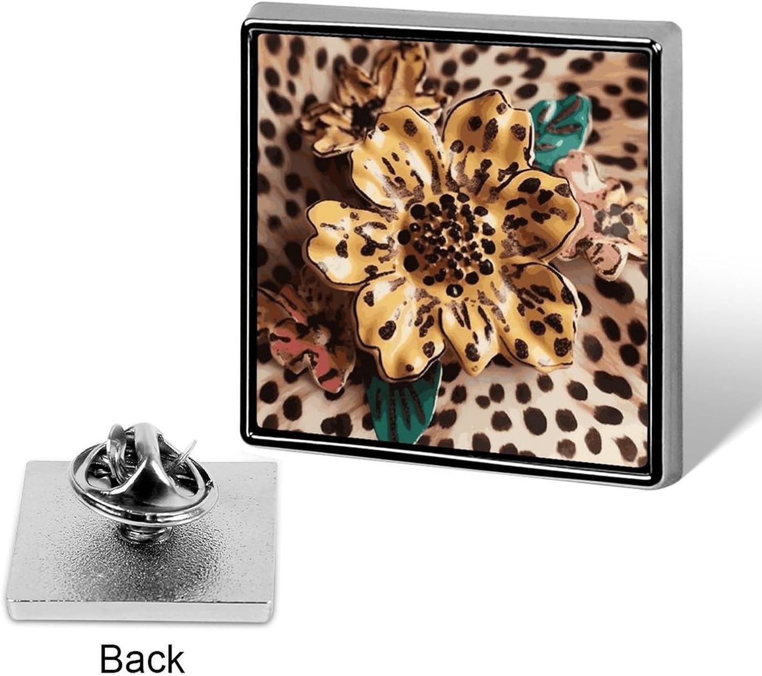 Personalized Button Pins Metal Square Badge Aesthetic for Decoration image 3