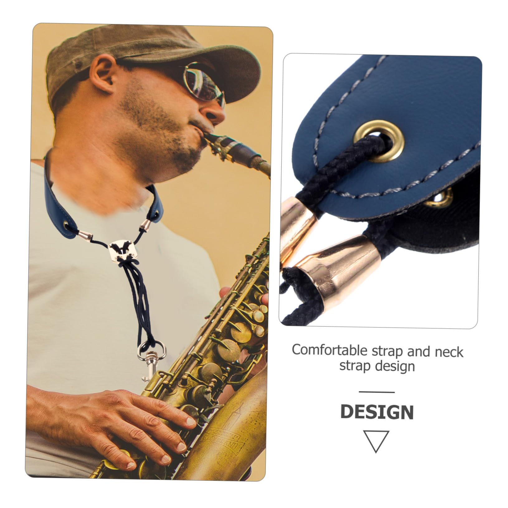 Sosoport Adjustable Saxophone Neck Strap Durable Sax Neck Strap for Comfortable Use Reduces Shoulder Burden for Students and Adults Stylish Design