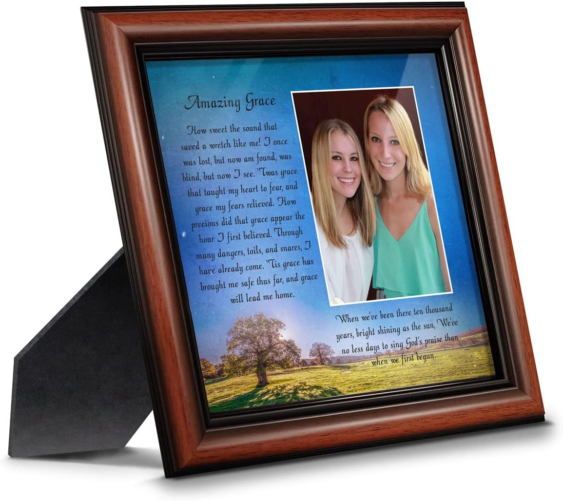 Crossroads Home Décor Amazing Grace Picture Frame, In Memory of Loved One, Gifts Religious, 6357W
