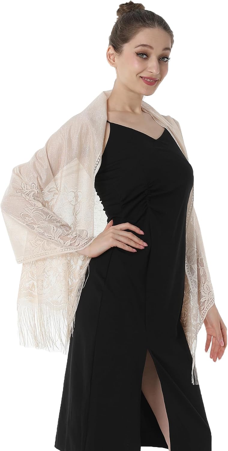 Shawls and Wraps for Evening Dresses Lace Scarfs for Women Pashmina Wedding Formal Shawl image 2